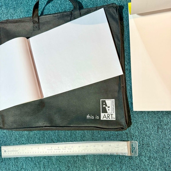 Art Kit Bundle - Portfolio Bag, Ruler, Few 11x14” Papers, 9x12” Drawing Pad - Picture 4 of 4
